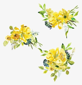 #watercolor #flowers #floral #bouquet #yellow #white, HD Png Download, Transparent PNG