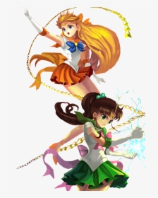 Sailor Jupiter And Venus , Png Download - Cartoon, Transparent Png, Transparent PNG