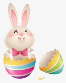 Easter Basket Bunny Clipart Transparent - Bunny In An Egg, HD Png Download, Transparent PNG