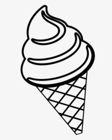 Snow Egg Roll Train Icon Px - Black And White Slanted Ice Cream Cone, HD Png Download, Transparent PNG