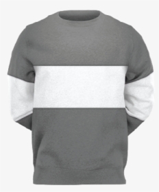 Fan Cloth Striped Sleeve Crewneck Gray - Striped Sleeve Crewneck Sweatshirt, HD Png Download, Transparent PNG