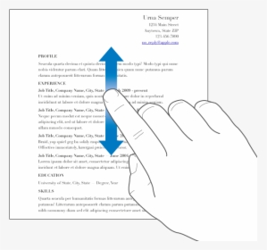 A Finger Swiping Up And Down In A Document - Brochure, HD Png Download, Transparent PNG