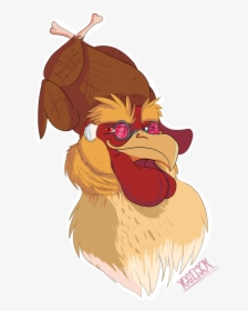 Mentally Challenged Chicken Wears Poultry On Head - Cartoon, HD Png Download, Transparent PNG