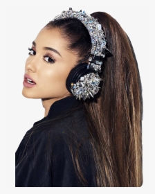 #arianagrande #freetoedit - Ariana Grande With Headphones, HD Png Download, Transparent PNG