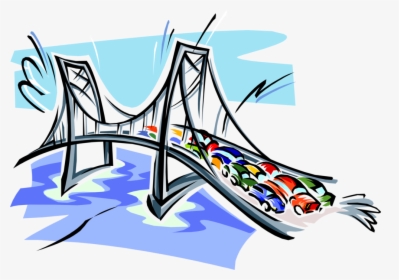 Vector Bridges Highway Bridge - Bridge With Cars Clipart, HD Png Download, Transparent PNG