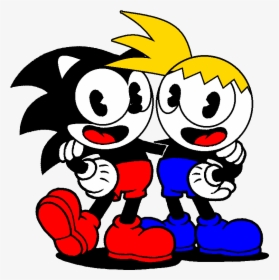 Sonic & Toon Trev No Socks Cuphead Edition - Cuphead And Mugman Drawing, HD Png Download, Transparent PNG