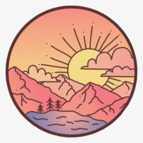 #cute #sunset #sun #sunrise #mountains #lake #vsco - Redbubble Sticker Sunset, HD Png Download, Transparent PNG