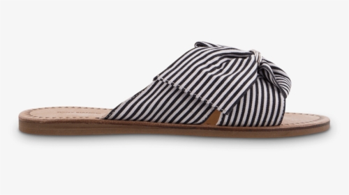 Happy Black/white Stripe Flats - Black And White Striped Sandals Flat, HD Png Download, Transparent PNG