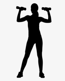 Free Png Girl With Dumbbells Silhouette Png Png - Girl With Dumbbells Clipart, Transparent Png, Transparent PNG
