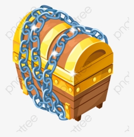 A Of Chains Box - Chest With Chains Cartoon, HD Png Download, Transparent PNG