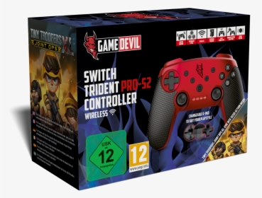 Game Devil Switch Trident Pro-s2 Wireless Controller - Nintendo Switch Red Trident Pro S2 Wireless Controller, HD Png Download, Transparent PNG