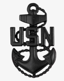 Cap Device Of A United States Navy Chief Petty Officer - Black And White Navy Chief Anchor, HD Png Download, Transparent PNG
