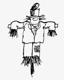 Drawing Farmer Scarecrow - Scarecrow Clipart Black And White, HD Png Download, Transparent PNG