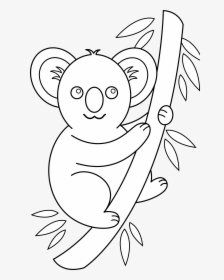 Cartoon Koala Colouring Pages - Koala Clipart Black And White, HD Png Download, Transparent PNG
