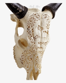 Carved Cow Skull - Carving, HD Png Download, Transparent PNG