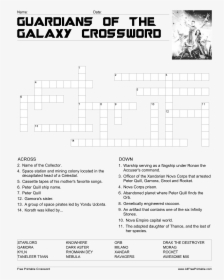 Clip Art Quill Templates - Guardians Of The Galaxy Crossword Puzzle, HD Png Download, Transparent PNG