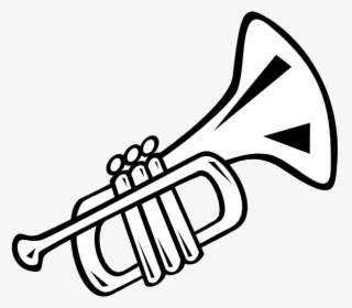 Trumpet Clipart Tumundografico - Trumpet Black And White, HD Png Download, Transparent PNG