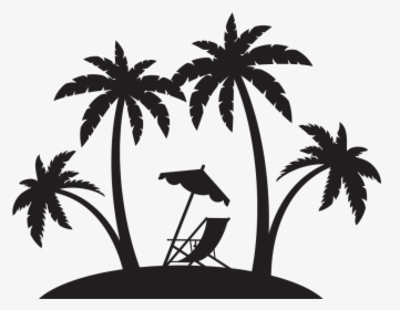 Beach Palm Tree Silhouette, HD Png Download, Transparent PNG