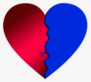 Red And Blue Broken Heart, HD Png Download, Transparent PNG