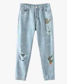Cereus Embroidered Ripped Jeans, HD Png Download, Transparent PNG