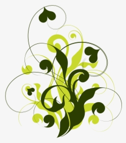 Clipart Floral Flourish 4 Paint Splatter Background - Green Flourish Png, Transparent Png, Transparent PNG