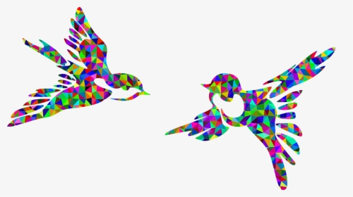 Low Poly Prismatic Stylized Birds Silhouette Icons - Art Birds In Flight, HD Png Download, Transparent PNG