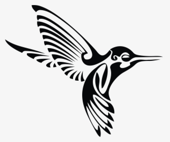Tribal Hummingbird Silhouette Icons Png - Hummingbirds Black And White, Transparent Png, Transparent PNG