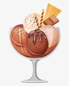 Ice Cream Scoops In Bowl Png Image - Chocolate Ice Cream Vector Png, Transparent Png, Transparent PNG