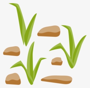 Grass And Rocks Vector Clipart Image - Rock And Grass Cartoon, HD Png Download, Transparent PNG