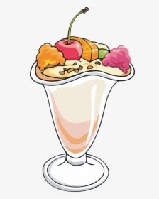 Free Clip Art Ice Cream Sundae Clipart - Ice Cream Sundae Clip Art, HD Png Download, Transparent PNG