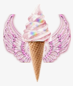 Winged Ice Cream Scoop - Ice Cream Cone, HD Png Download, Transparent PNG