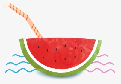 Transparent Watermelon Emoji Png - Watercolor Summer Free Png, Png Download, Transparent PNG