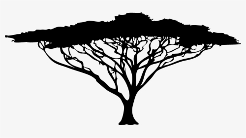 Africa Drawing Silhouette - African Tree Silhouette Png, Transparent Png, Transparent PNG