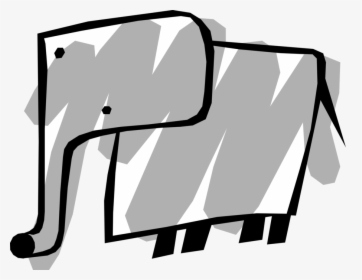 Vector Illustration Of African Elephant With Trunk, HD Png Download, Transparent PNG