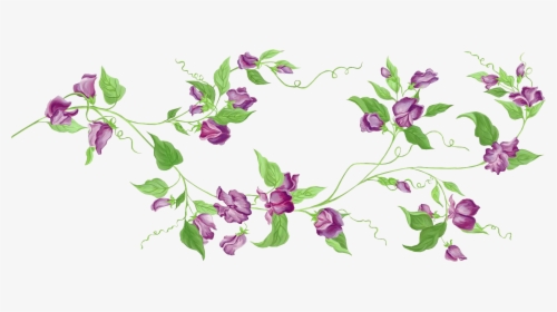 Purple Floral Decor Png Transparent Clipart - Transparent Flower Vine Clipart, Png Download, Transparent PNG