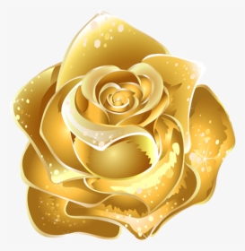Beautiful Gold Rose Decor Png Image - Gold Flowers Transparent Background, Png Download, Transparent PNG