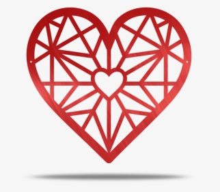 Geometric Heart Metal Wall Decor - Geometric Heart Transparent, HD Png Download, Transparent PNG