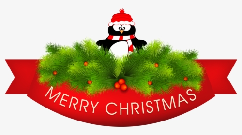 Merry Christmas Decor With Penguin Png Clipart Imageu200b - Merry Christmas Images Png, Transparent Png, Transparent PNG