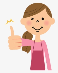 Thumbs Up Royalty Free Woman Home Vector Images Transparent - Girl With Thumbs Up Cartoon, HD Png Download, Transparent PNG