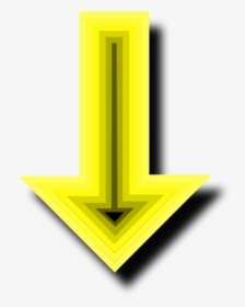 Transparent Down Arrow Clipart - Yellow Arrow Pointing Down, HD Png Download, Transparent PNG