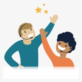 Two People High Fiving Cartoon, HD Png Download, Transparent PNG