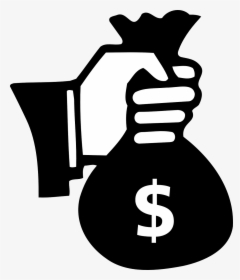 Money Bag Bank Robbery Hand Free Picture - Money Bag Silhouette Png, Transparent Png, Transparent PNG