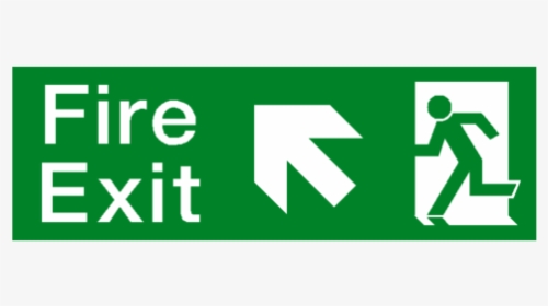 Arrow Up Left Fire Exit Sticker - Directional Exit Up Down Signage, HD Png Download, Transparent PNG