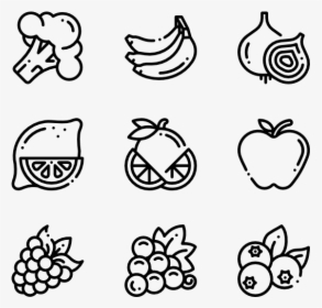 Fruits And Vegetables - Hand Drawn Social Media Icons Png, Transparent Png, Transparent PNG