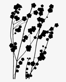 Plant Flower Leaf Pattern Stem Twig Clipart - Silhouette, HD Png Download, Transparent PNG