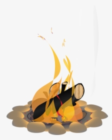 Graphic, Campfire, Fire, Bonfire, Fire Ring, Campsite - Illustration, HD Png Download, Transparent PNG