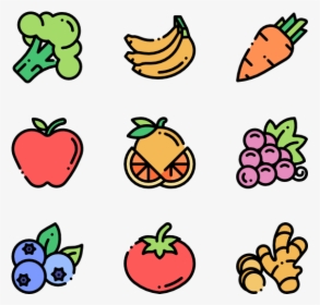 Fruits And Vegetables - Cartoon Fruits And Vegetables Png, Transparent Png, Transparent PNG