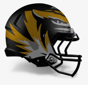 Large Tiger On Black - Tiger Striped Football Helmet, HD Png Download, Transparent PNG