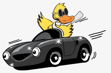 Duck Mascot Driving Car Fast - Duck In A Car, HD Png Download, Transparent PNG