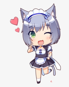 Chibi Anime Maid Gif, HD Png Download, Transparent PNG